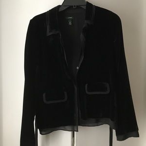 J Crew velour jacket. Black. Size 6.